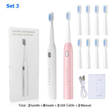 Sonic Electric Toothbrush IPX7 Timer Brush 5 Modes Smart Toothbrush Whitening Replacement Heads USB Rechargeable Tooth Brushes