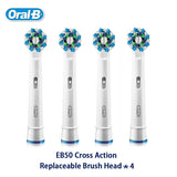 Original Oral B EB50 Replacement Brush Heads for Oral B Electric Toothbrush Cross Action 16 Degree Stains Removal Soft Bristle