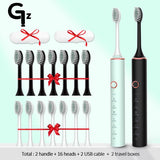 New 2022 Sonic Electric Toothbrush ipx7 Adult Timer Brush 18 Mode USB Charger Rechargeable Tooth Brushes Replacement Heads Set