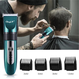 Professional Hair Clipper Men's Barber Beard Trimmer Rechargeable Ceramic Blade Hair Cutting Machine Low Noise Adult Kid Haircut