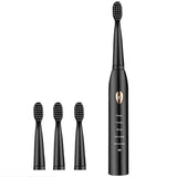 Super Sonic Electric Toothbrush for Adults Kid Smart Timer Whitening IPX7 Waterproof USB Charging with 3 Replaceable Brush Heads