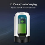 Water Bottle Pump USB Charging Automatic Electric Water Dispenser Pump Bottle Water Pump One Click Auto Switch Drinking Dispense