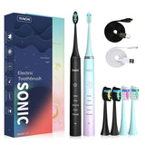 Ultrasonic Electric Toothbrush 5 Mode Automatic Teeth Whitening Cleaner Adult Smart Timer Waterproof 4 Hours Charge Last 45 Days