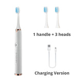 Ultrasonic Electric Toothbrush Wireless Charging for Adult IPX7 Waterproof Replacement Heads Whitening Teeth Timer Smart Brush