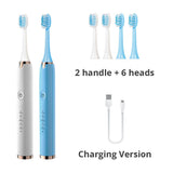Tongwode 3PCS Sonic Electric Toothbrush IPX7 Waterproof Adult Couple Home Use Soft Bristle Replaceable Tooth Brush Heads