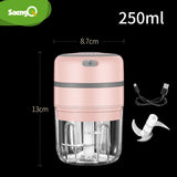 saengQ Mini Electric Garlic Chopper Meat Garlic Masher Garlic Press Vegetable Chili Chopper Press USB Masher Machine for Kitchen