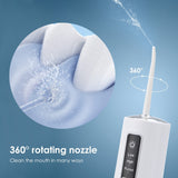 Oral Irrigator Portable Dental Water Flosser USB Rechargeable Water Jet Floss Tooth Pick 4 Jet Tip 230ml 3 Modes IPX7 1800rpm
