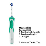Oral B Vitality Electric Toothbrush Rechargeable OralB Teeth Brush Heads 3D White 2 Minutes Timer Precision Clean  Free Shipping