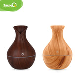 saengQ USB Wood Grain Essential Oil Diffuser Ultrasonic Humidifier Household Aroma Diffuser Aromatherapy Mist Maker with LED