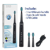 Yunchi Electric Toothbrush Ultrasonic Brush Replaceable Brush Heads USB Rechargeable Whitening Teeth Brush Heads Toothbrush Box