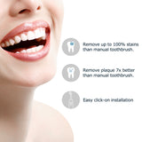 Mornwell 4pcs Black Standard Replacement Toothbrush Heads with Caps for Mornwell D01B Electric Toothbrush