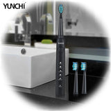Yunchi Electric Toothbrush Ultrasonic Brush Replaceable Brush Heads USB Rechargeable Whitening Teeth Brush Heads Toothbrush Box