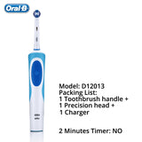 Oral B Vitality Electric Toothbrush Rechargeable OralB Teeth Brush Heads 3D White 2 Minutes Timer Precision Clean  Free Shipping