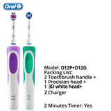 Oral B Vitality Electric Toothbrush Rechargeable OralB Teeth Brush Heads 3D White 2 Minutes Timer Precision Clean  Free Shipping