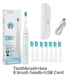Yunchi Electric Toothbrush Ultrasonic Brush Replaceable Brush Heads USB Rechargeable Whitening Teeth Brush Heads Toothbrush Box