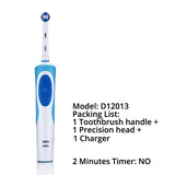 Oral B Vitality Electric Toothbrush Rechargeable OralB Teeth Brush Heads 3D White 2 Minutes Timer Precision Clean  Free Shipping