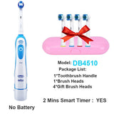 Oral B Sonic Electric Toothbrush for Adults Rotary Precision Clean Teeth Whitening Brush 4 Replacement Brush Head Refill + Case