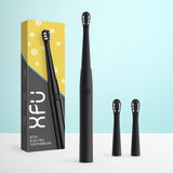 XFU Seago Electric Toothbrush Sonic Adult Battery Teeth Brush Holder with 3 Replacement Brush Heads Waterproof IPX7 Smart Time