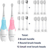 Seago Children Sonic Electric Toothbrush Battery Power LED Light Smart Timer Waterproof IPX7 Replaceable Dupont Brush Head SG513