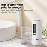 Oral Irrigator Portable Dental Water Flosser USB Rechargeable Water Jet Floss Tooth Pick 4 Jet Tip 230ml 3 Modes IPX7 1800rpm