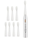 Super Sonic Electric Toothbrush for Adults Kid Smart Timer Whitening IPX7 Waterproof USB Charging with 3 Replaceable Brush Heads