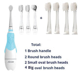 Seago Children Sonic Electric Toothbrush Battery Power LED Light Smart Timer Waterproof IPX7 Replaceable Dupont Brush Head SG513