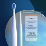 SEAGO Sonic Electric Toothbrush Adult Battery with 3 Replacement Brush Heads Waterproof Smart Time SG549 Gift