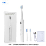 Sonic Electric Toothbrush IPX7 Timer Brush 5 Modes Smart Toothbrush Whitening Replacement Heads USB Rechargeable Tooth Brushes