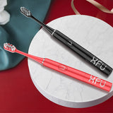 XFU Sonic Electric Toothbrush Waterproof Teeth Brush Oral Care Red Black Adult Timer Brush Two Heads SG-2007