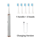 Ultrasonic Electric Toothbrush Wireless Charging for Adult IPX7 Waterproof Replacement Heads Whitening Teeth Timer Smart Brush