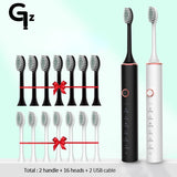New 2022 N100 Sonic Electric Toothbrush Adult Timer Brush 6 Mode USB Charger Rechargeable Tooth Brushes Replacement Heads Set