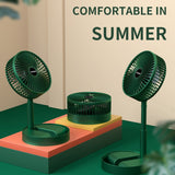 Mini Folding Telescopic Fan USB Rechargeable Floor Fan for Student Dormitory Home Outdoor Camping Office Small Desktop Fan