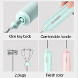 USB Charging Electric Whisk Egg Beater 4-Speed Electric Coffee Mixer Household Milk Shaker Maker Frother Foamer Food Blender