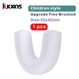 Ultrasonic U Shape 360 Degrees Intelligent Automatic Sonic Lazy Electric Toothbrush Blue Light USB Charging Tooth Whitening