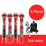 Oral B Children Electric Toothbrush Heads EB10 Replacement Brush Heads Cartoon Round Soft Bristle Oral Care 2/4 Pcs for 3+ Baby