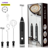USB Rechargeable Blender Milk Frother 3 Speeds Electric Stainless Steel Handheld Mini Blender Drink Mixer for milk eggs