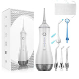 Portable 320ml Oral Irrigator 6 Modes Remove Tartar Dental Water Flosser Waterproof 30-110 PSI Teeth Cleaner 8 Jets USB Recharge