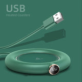 USB Cup Warmer Coffee Milk Tea Water Mug Heater 3 Temperature Adjustable LED Display Heating Coaster For Home Office Winter