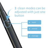 XFU Seago Electric Toothbrush Sonic Adult Battery Teeth Brush Holder with 3 Replacement Brush Heads Waterproof IPX7 Smart Time