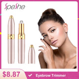 SPESHE Electric Eyebrow Trimmer Portable Eye Brow Epilator USB Eye Brow Shaver Facial Hair Removal for Women Beauty Makeup Tools