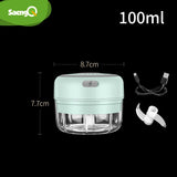 saengQ Mini Electric Garlic Chopper Meat Garlic Masher Garlic Press Vegetable Chili Chopper Press USB Masher Machine for Kitchen
