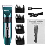 Professional Hair Clipper Men's Barber Beard Trimmer Rechargeable Ceramic Blade Hair Cutting Machine Low Noise Adult Kid Haircut