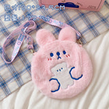 Warm Water Bag Water Injection Hot Water Bottle with Lanyard Plush Cloth Cute Mini Water Heating Hand Bag Hand Warmer