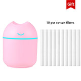 Mini Humidifier Ultrasonic Air Humidifier Essential Oil Diffuser Home Bedroom Office Aromatherapy Spray USB Night Light Filter