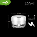 saengQ Mini Electric Garlic Chopper Meat Garlic Masher Garlic Press Vegetable Chili Chopper Press USB Masher Machine for Kitchen
