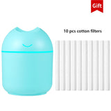 Mini Humidifier Ultrasonic Air Humidifier Essential Oil Diffuser Home Bedroom Office Aromatherapy Spray USB Night Light Filter