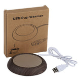 New USB Coffee Cup Warmer Electric Heating Cup Pad Wood Grain Coffee Mug Cup Warmer for Home Office Cup Heater Best Gift Idea
