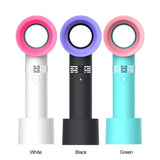 Summer Mini Handheld Fan USB Charging Cooler Ultra-quiet Portable Small Bladeless Fan LED Cooling Fans for Travel Outdoor Office