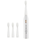 Super Sonic Electric Toothbrush for Adults Kid Smart Timer Whitening IPX7 Waterproof USB Charging with 3 Replaceable Brush Heads