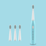 Super Sonic Electric Toothbrush for Adults Kid Smart Timer Whitening IPX7 Waterproof USB Charging with 3 Replaceable Brush Heads